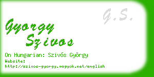 gyorgy szivos business card
